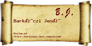 Barkóczi Jenő névjegykártya