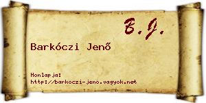 Barkóczi Jenő névjegykártya
