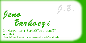 jeno barkoczi business card